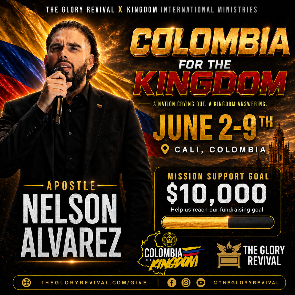 Colombia for the Kingdom — Apostle Nelson Alvarez, June 2–9, Cali Colombia